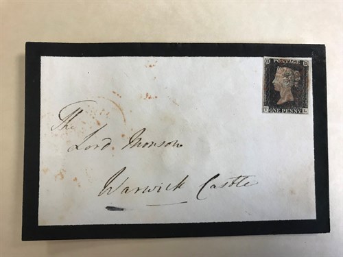Lot 289 - Postal history. A 1d black (TL), 4 margin with...