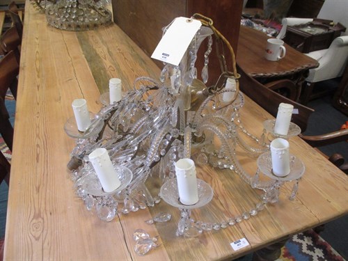 Lot 448 - A cut glass chandelier (broken crown)