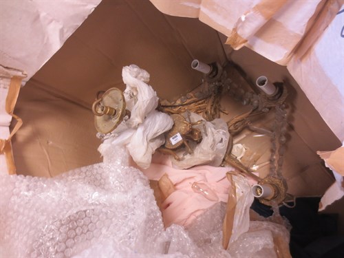 Lot 443 - A pair of ormolu chandelier with putti (2)