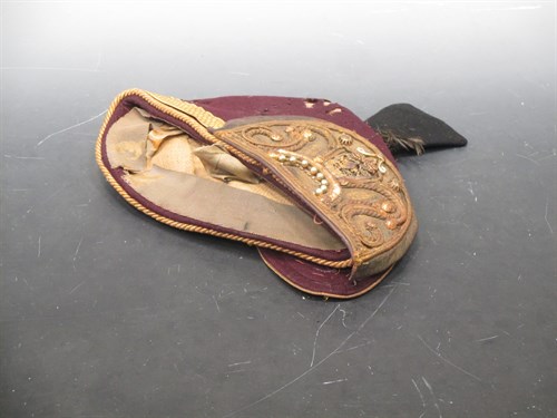 Lot 178 - A burgundy colour felt Continental ceremonial...