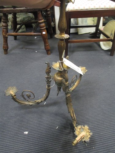Lot 445 - A swan-necked glass chandelier