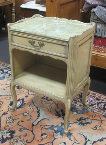 Lot 701 - A painted bedside table, 74 x 50 x 38cm