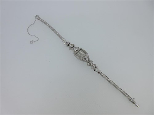 Lot 229 - Rolex - a lady's diamond set Art Deco cocktail watch