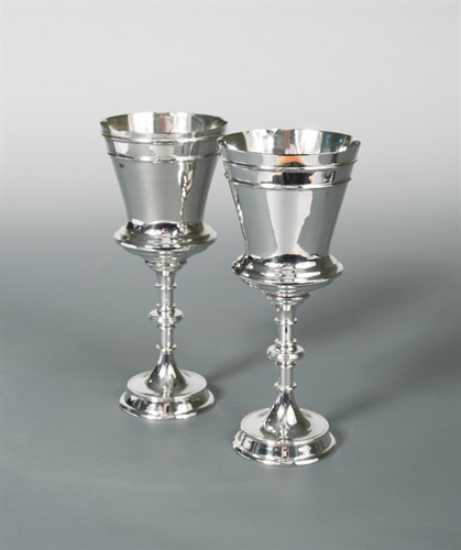 Lot 367 - A pair of  Victorian silver goblets