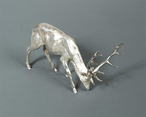 Lot 428 - A 20th century silver model of a stag