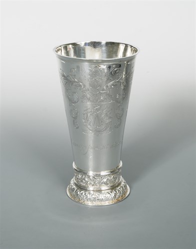 Lot 303 - A 19th century Dutch metalwares large silver beaker