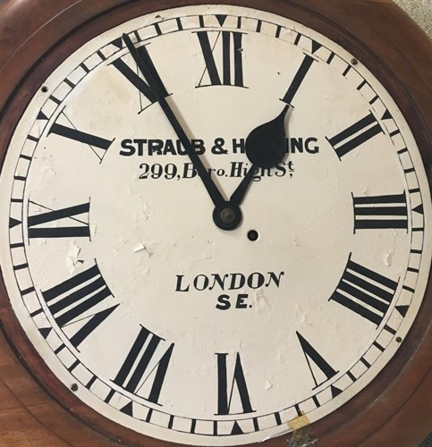Lot 446 - A large 19th century single fusée circular wall timepiece