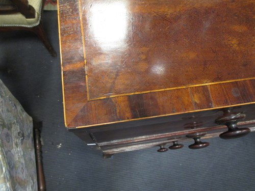 Lot 606 - A George III mahogany and satinwood strung...