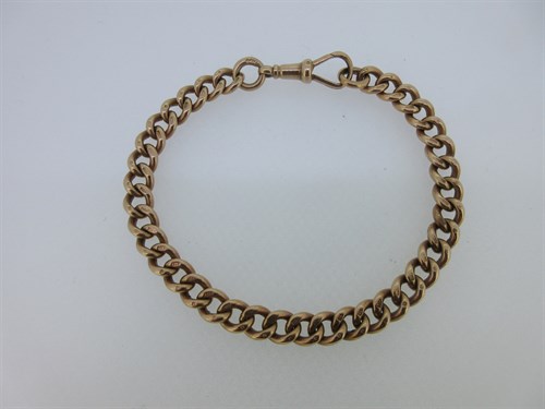 Lot 115 - A Victorian rose gold curb link bracelet