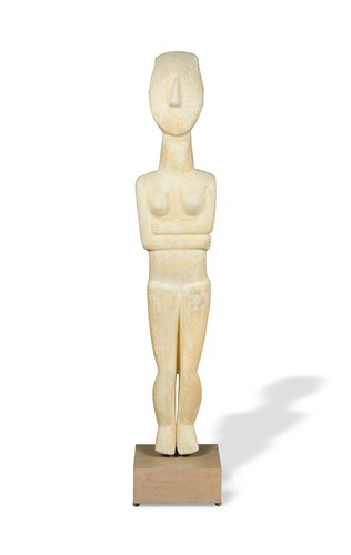 Lot 158 - A modern plaster model of a cycladic figure