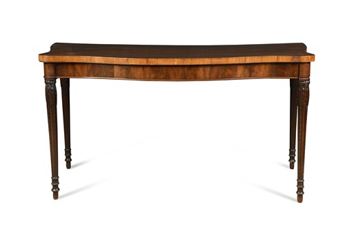 Lot 572 - A George III mahogany serpentine serving table
