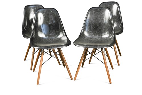 Lot 306 - Charles and Ray Eames for Herman Miller, a set of four modern shell chairs