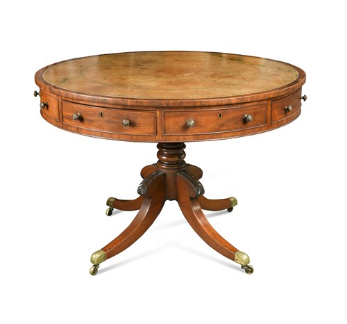 Lot 500 - A Regency mahogany drum top library table