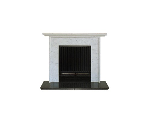 Lot 511 - A 19th century painted wood and marble fireplace