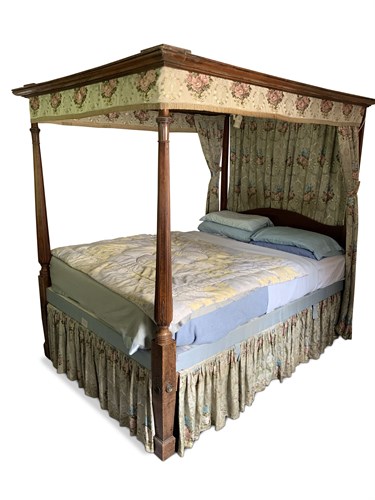 Lot 526 - A George III and later mahogany four post bed