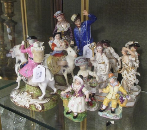 Lot 13 - Eleven Derby porcelain figures, comprising a...