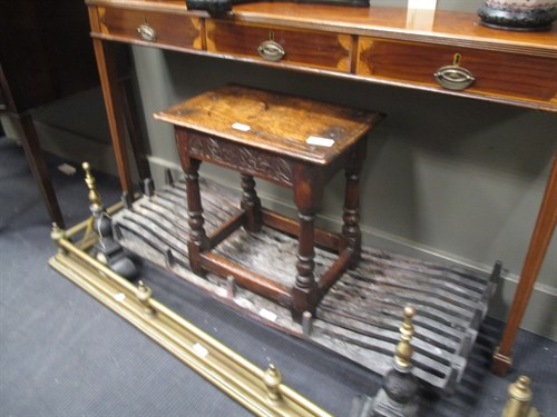 Lot 546 - An oak joint stool