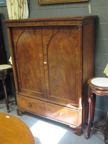 Lot 342 - A 19th century mahogany press with column...