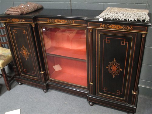 Lot 330 - A Victorian ebonised Credenza 105 x 165 x 37 cm
