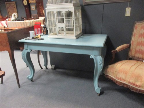 Lot 719 - A painted neo-classical revival demi-lune...