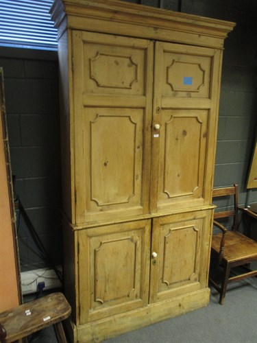 Lot 677 - A 19th century stripped pine house keepers...
