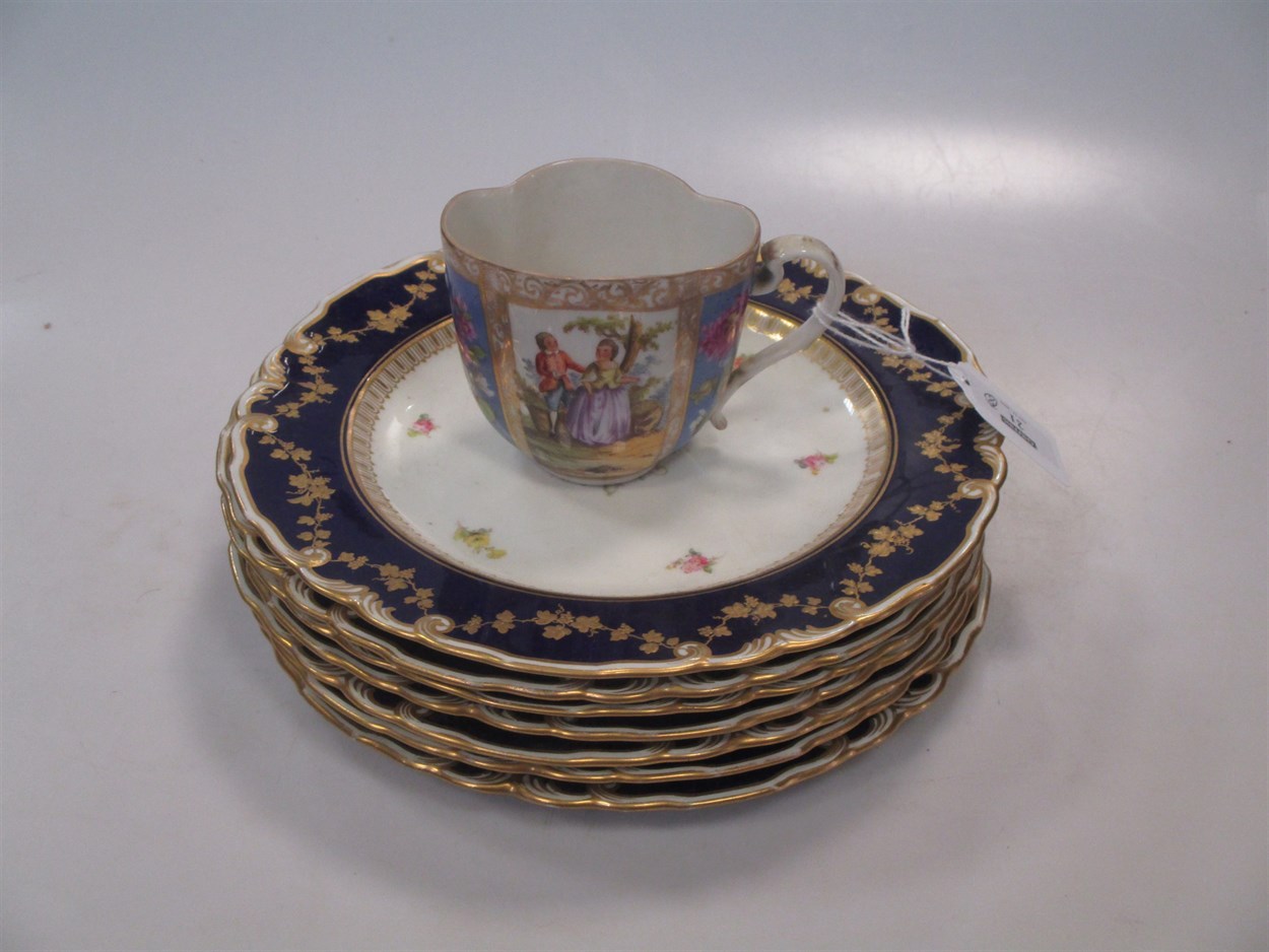 Lot 21 - A set of seven Royal Crown Derby plates,...