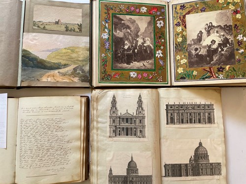 Lot 368 - A Victorian album, with hand painted...