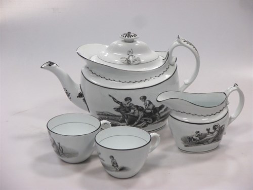 Lot 103 - A Regency porcelain Newhall part-painted tea...