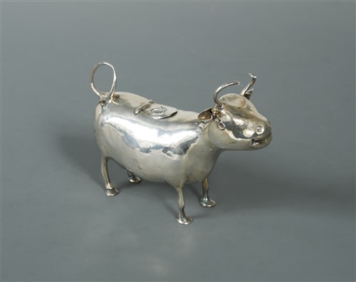 Lot 511 - A (probably) Dutch Victorian silver Schuppe style cow creamer