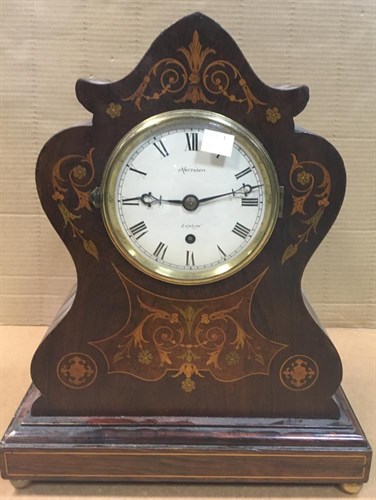 Lot 449 - A Victorian rosewood mantel clock with...