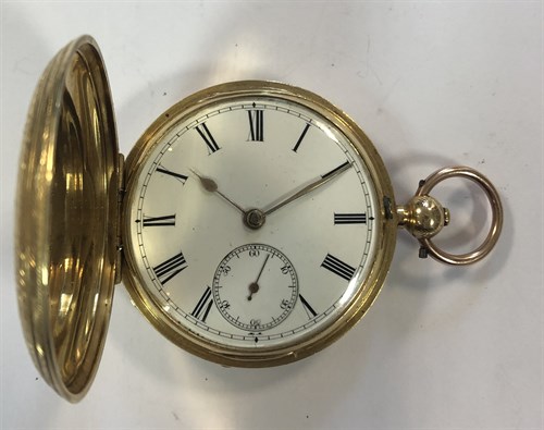 Lot 440 - W. Cross, London - A Victorian 18ct gold full hunter pocket watch