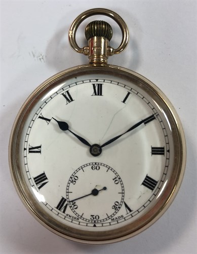 Lot 421 - Unsigned - A George V 9ct gold open faced pocket watch