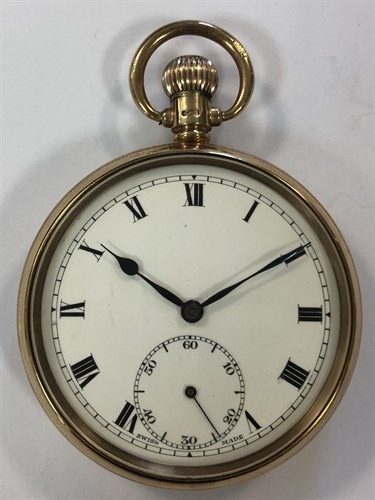 Lot 428 - Unsigned - An Edward VIII 9ct gold open faced pocket watch