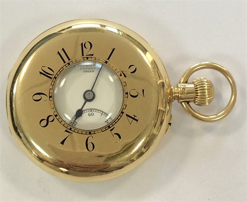 Lot 439 - Dent, London - An Edward VII 18ct gold half hunter pocket watch