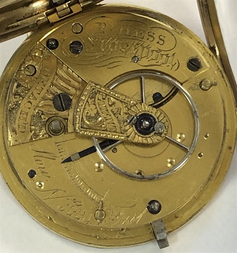 Lot 419 - R. Hess, Liverpool - A William IV 18ct gold open faced pocket watch