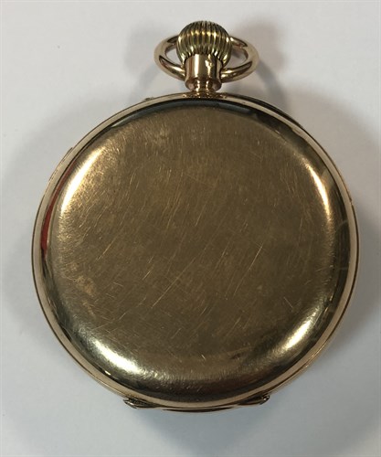 Lot 427 - William Greenwood, Leeds - A George V 9ct gold open faced chronograph pocket watch