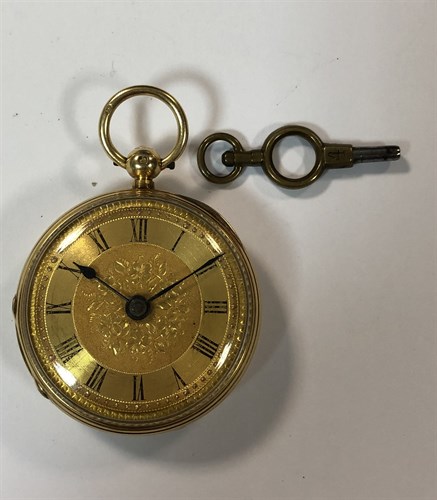 Lot 416 - Unsigned - A Victorian lady's 18ct gold open faced pocket watch