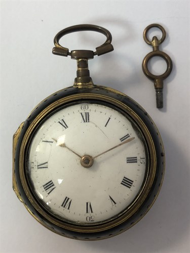 Lot 382 - Benjamin Maud, London - A George III silver pair cased pocket watch