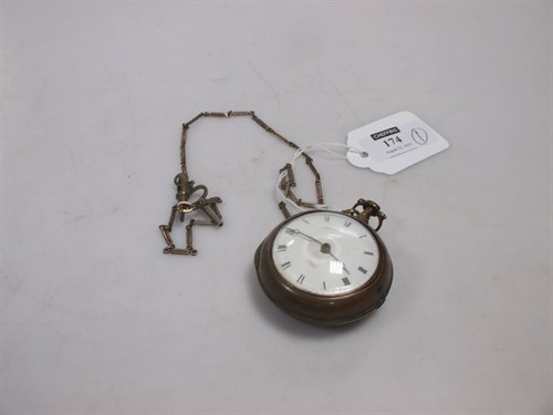 Lot 174 - A late 18th century pair cased pocket watch...