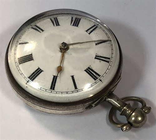 Lot 388 - Mathews, Welchpool - A George III silver pair cased pocket watch