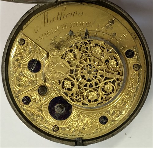 Lot 388 - Mathews, Welchpool - A George III silver pair cased pocket watch