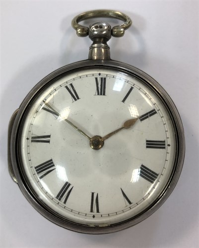 Lot 385 - John Paxton, St Neots - A George III silver pair cased pocket watch
