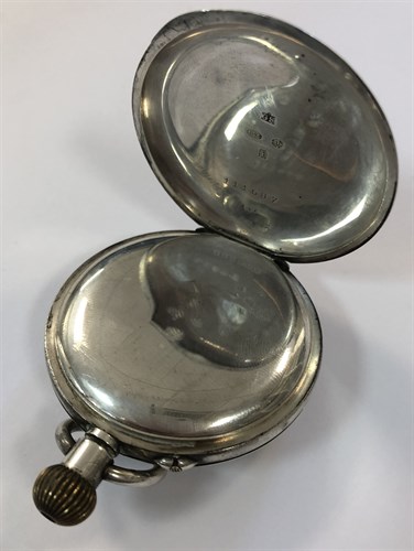 Lot 405 - J.W. Benson - A George V silver open faced chronograph pocket watch