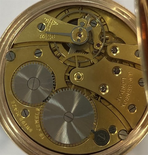 Lot 426 - J.W. Benson  - A George V 9ct gold open faced pocket watch