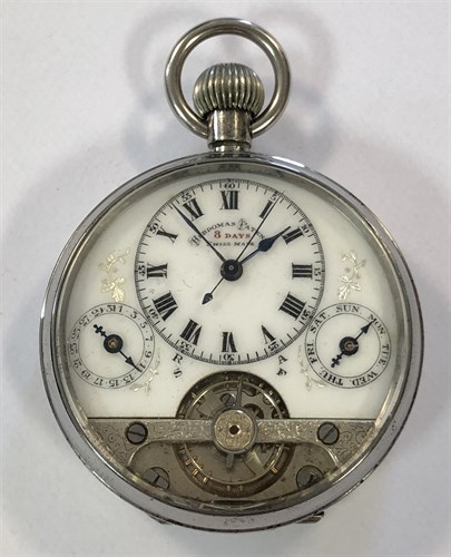 Lot 392 - Schild & Cie - A Hebdomas 8 day calendar open faced pocket watch