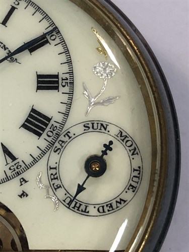 Lot 391 - Schild & Cie - A Hebdomas 8 day calendar open faced pocket watch