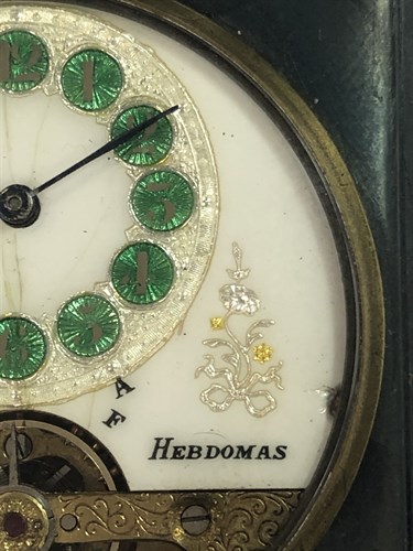 Lot 396 - Schild & Cie - A 'Hebdomas' 8 day open faced pocket watch and folding case