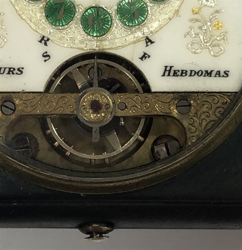 Lot 396 - Schild & Cie - A 'Hebdomas' 8 day open faced pocket watch and folding case
