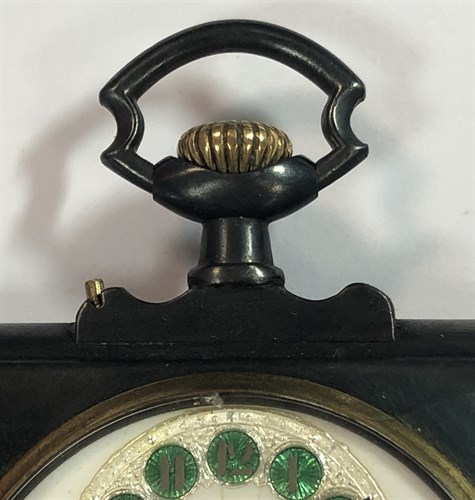 Lot 396 - Schild & Cie - A 'Hebdomas' 8 day open faced pocket watch and folding case