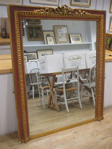 Lot 454 - A modern gilt and painted frame mirror, with...